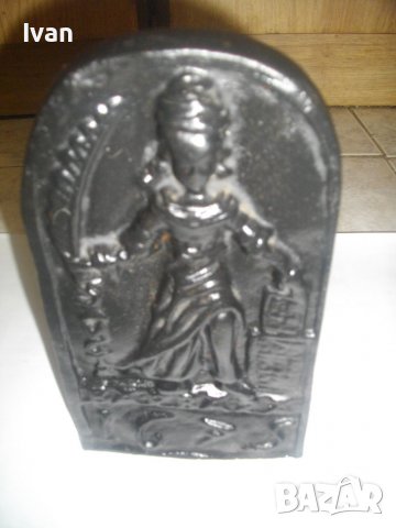 Голяма Масивна Чугунена Емблема-SAUCTA BARBARA/Света Варвара-2,0 кг-20х11,5см-Нова-Герм-За Декорация, снимка 10 - Други - 39814343