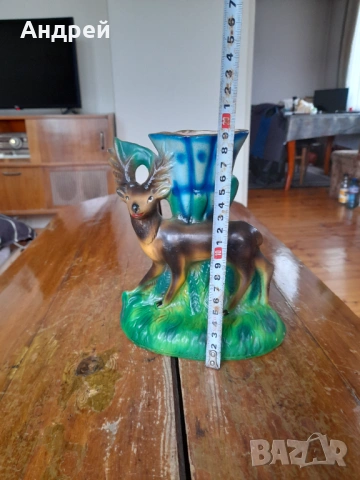 Стара керамична ваза, снимка 5 - Вази - 54291475