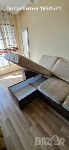 Диван - ъглов с лежанка, снимка 3 - Дивани и мека мебел - 55926380