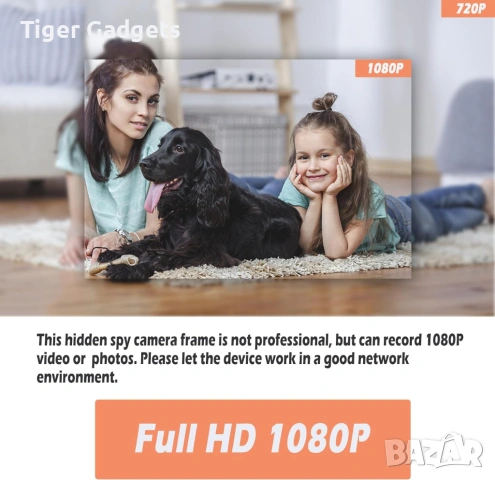 Скрита камера в рамка за снимка WiFi 1080P наблюдение motion detection, снимка 4 - Камери - 54189784