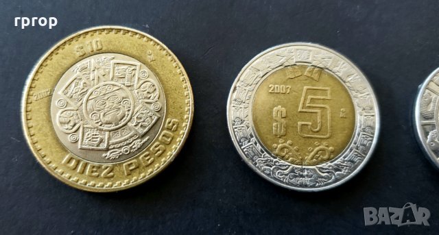 Монети. Мексико. 1, 2, 5 , 10 мексиканско песо., снимка 8 - Нумизматика и бонистика - 32147506