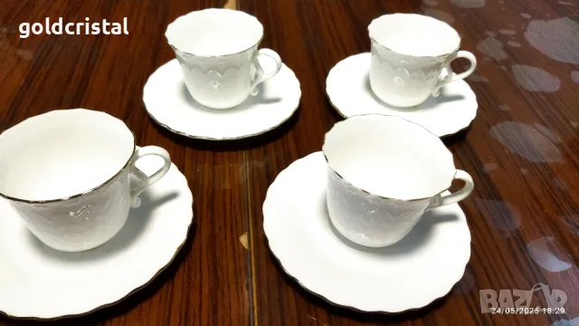 Стар български костен порцелан Бононя Ралица чаши за кафе , снимка 2 - Антикварни и старинни предмети - 50425883