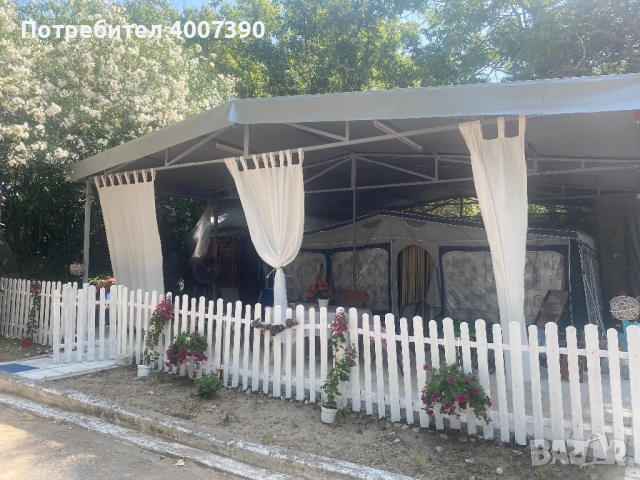 Продавам каравана Hobby 7м. до морето в къмпинг Аспровалта, снимка 5 - Каравани и кемпери - 51819673