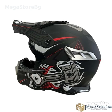 Кросова каска 188 - размер S - Matt Black/Grey Red, снимка 5 - Аксесоари и консумативи - 50527247