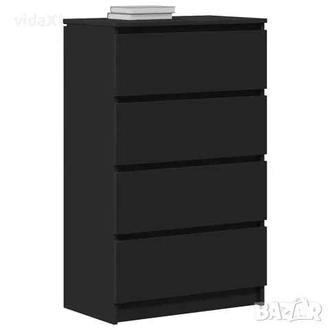 vidaXL Сайдборд, черен, 60x35x98,5 см, инженерно дърво, снимка 4 - Бюфети - 56147688