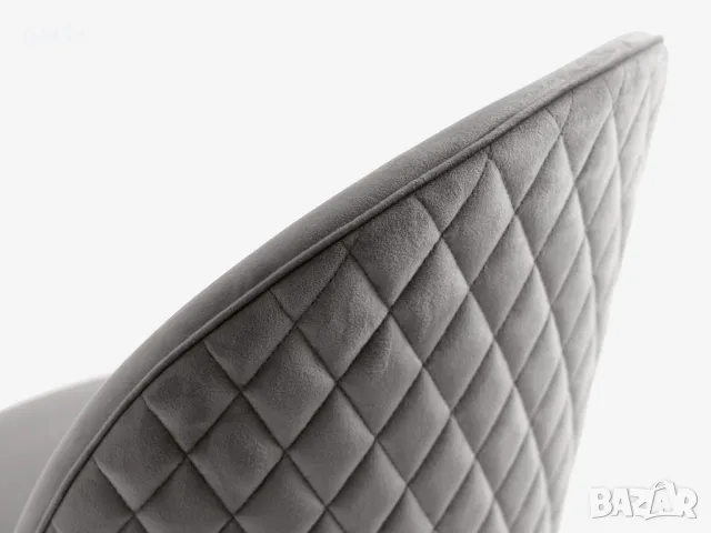 Кухненски стол KOKKEDAL сиво кадифе/черно 4 броя, снимка 3 - Столове - 48130019