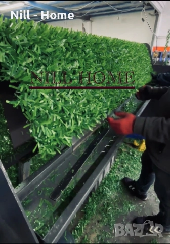 Поцинкована мрежа с декорация ( Изкуствена трева ) 4 мм. Тел / 40 мм. Око, снимка 18 - Огради и мрежи - 52302895