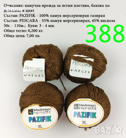 Евтини прежди в малки количества - нови и остатъци , снимка 7 - Други - 52042623