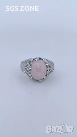 Сребърни Пръстени с Невероятен Морганит от Тайланд, снимка 5 - Колиета, медальони, синджири - 49844750