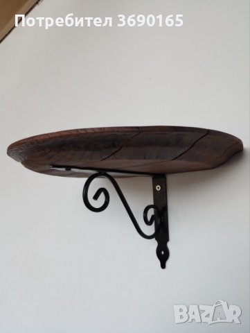 Стенни етажерки, цветарници изработени от дъбов масив с елементи от ковано желязо , снимка 9 - Декорация за дома - 40211525