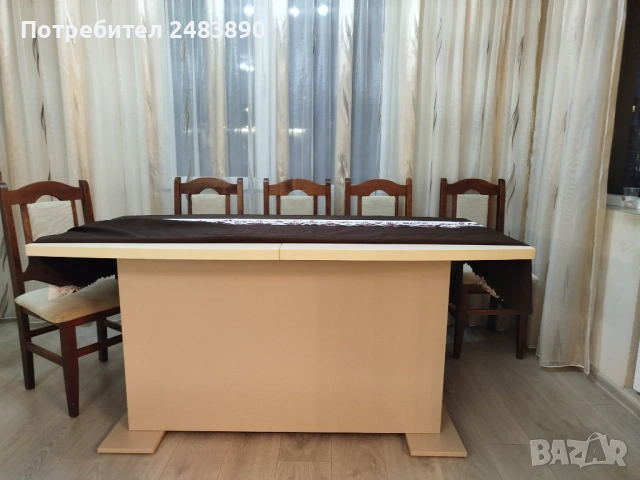 Разтегателна трапезна маса , снимка 4 - Маси - 53375669
