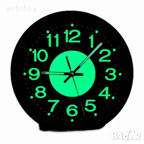 Светещ безшумен часовник подходящ за стена или маса, 26 см, снимка 2 - Стенни часовници - 49928471