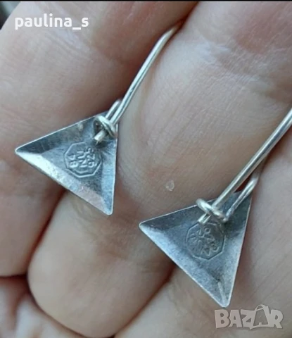 Два различни чифта / Винтидж / Сребърни обеци с бяло котешко око и лунен камък / проба 925 на СБХ, снимка 12 - Обеци - 32540701