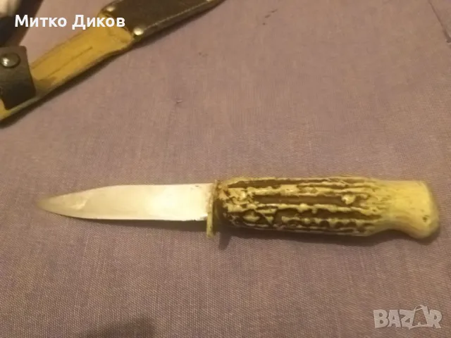 Малък ловен нож елен от соца естествена кожа калъф за колан 170х90мм, снимка 8 - Ножове - 36619906