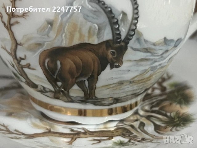 Сет порцелан с ловен мотив, снимка 6 - Антикварни и старинни предмети - 53032086