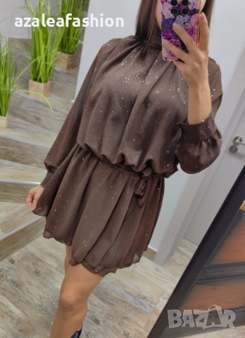 Рокля с бляскави частички цветове, снимка 12 - Рокли - 52692561