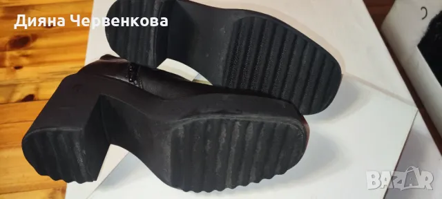 Боти H&M, дамски черни с дебел ток и платформа; късна есен, снимка 4 - Дамски боти - 48426685