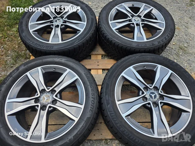 Лети джанти 17ки 5х112 Mercedes + зимни гуми 225/50/17 Bridgestone, снимка 3 - Гуми и джанти - 55830676