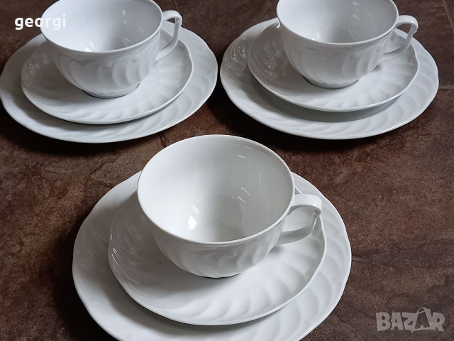 Три тройни сета немски фин костен порцелан Seltmann Weiden , снимка 10 - Чаши - 36475077