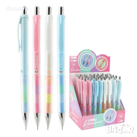 6608 Автоматичен графитен молив Rainbow Пентел с цветно тяло, 0.5 мм