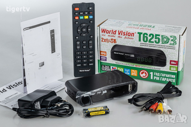 Приемник /декодер за цифрова ефирна кабелна телевизия World Vision T625D3 H.265 HEVC, снимка 4 - Приемници и антени - 27547796