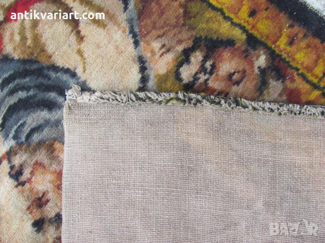 19 век Октивиан Август Стенен Вълнен Килим,Гоблен рядък, снимка 6 - Антикварни и старинни предмети - 31833814