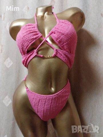 М Розов бански от две части , снимка 2 - Бански костюми - 50742962