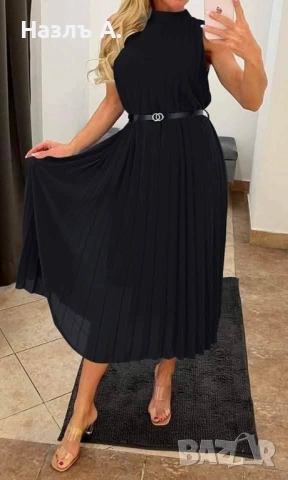 Черна рокля солей с колан