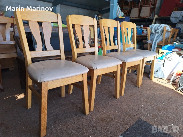 Трапезни масивни столове , снимка 2 - Столове - 53337601