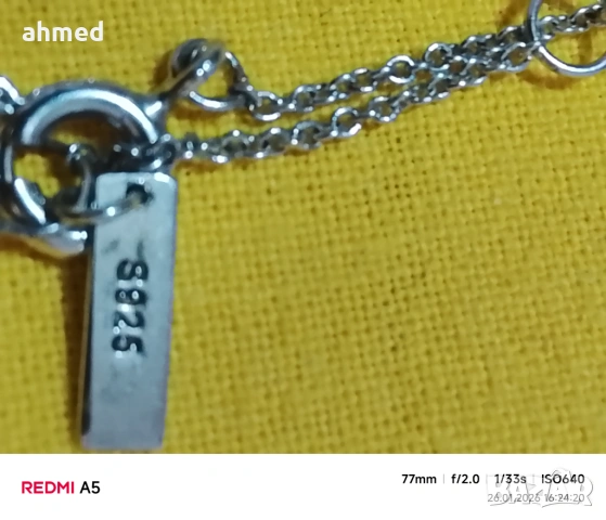 Красиво сребрено колие, снимка 4 - Колиета, медальони, синджири - 53233653