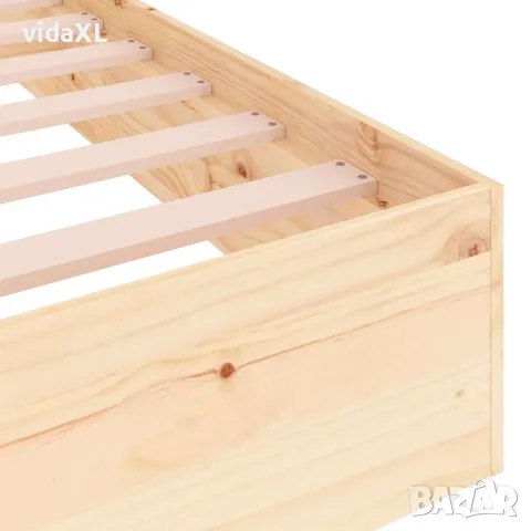 vidaXL Рамка за легло, дърво масив, 120x190 см, Small Double, снимка 7 - Спални и легла - 56147934