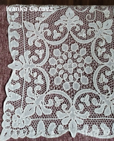 Ръчно изработена кувертюра с техника фриволите , снимка 3 - Покривки за легло - 54118152