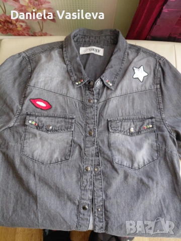 Дънкова ризка М, марка OXXY, снимка 3 - Ризи - 54278473