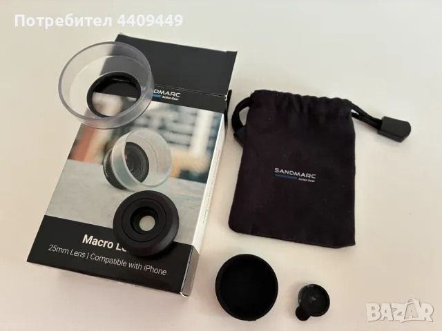 Леща за iPhone – SANDMARC Macro Lens 25 mm, снимка 2 - Обективи и филтри - 56083260