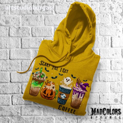 СУИЧЪР УНИСЕКС HALLOWEEN - SCRAY TILL I GET COFFEE, снимка 5 - Суичъри - 38614728