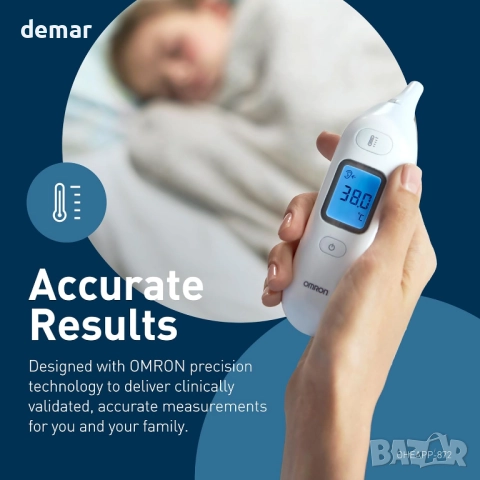 OMRON Gentle Temp 533, Инфрачервен цифров термометър за ухо, бял, снимка 3 - Друга електроника - 52414761
