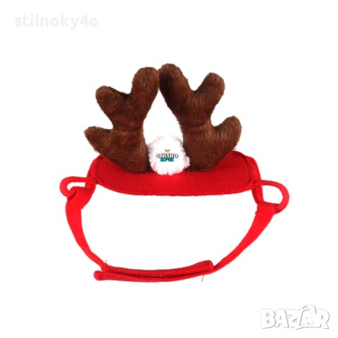 Коледни еленски рога за куче Кучешка Коледна шапка Кучешки еленски рога Коледни аксесоари за куче, снимка 1