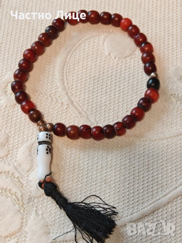 Оригинална Стара Турска Червена Броеница с Червен Кехлибар 1920те г, снимка 6 - Антикварни и старинни предмети - 54240955