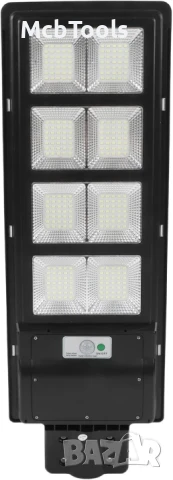 Улична соларна лампа със соларен панел и стойка, 400W, IP66, 12-16 часа автономия, 30 000mAh, 6500K, снимка 8 - Соларни лампи - 50789356