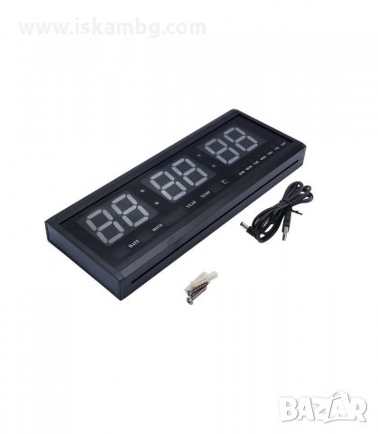 ГОЛЯМ СТЕНЕН ЕЛЕКТРОНЕН ЧАСОВНИК 48 Х 19 СМ. - код 4819, снимка 3 - Друга електроника - 33979983