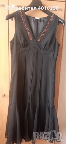 НОВА КОПРИНЕНА ЧЕРНА БАЛНА РОКЛЯ ДО КОЛЕНЕТЕ р. М, снимка 4 - Рокли - 49004528