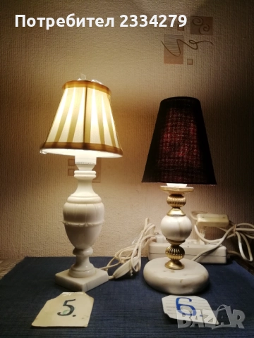 Стари порцеланови и мраморни настолни лампи. , снимка 10 - Настолни лампи - 52062898