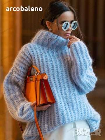 Нов дамски пухкав пуловер с дълъг ръкав, 4цвята , снимка 8 - Блузи с дълъг ръкав и пуловери - 42843370