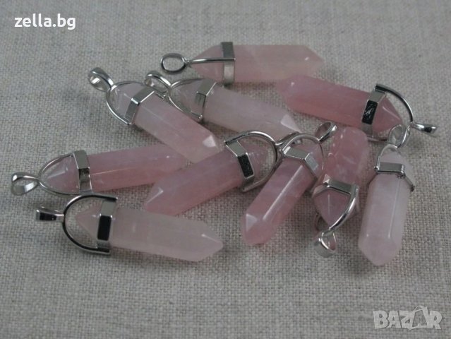 Колие верига с висулка розов кварц бижута цена за продан евтино кристал пречистващи свойства, снимка 5 - Колиета, медальони, синджири - 36628837