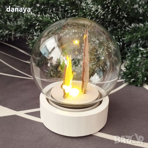 4137 Декоративна светеща топка Дядо Коледа с подаръци и елха, снимка 4 - Декорация за дома - 42571853