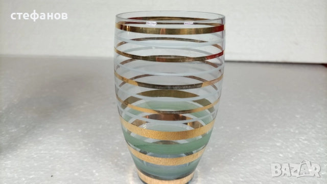 Разкошни ретро водни чаши, златни кантове, матирани кантове, 6 бр, снимка 6 - Чаши - 52464801