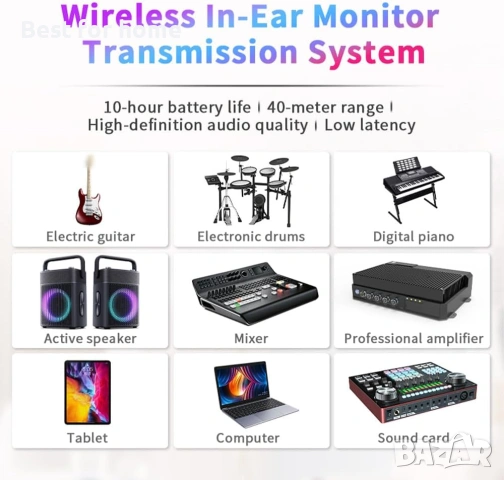 2.4G безжична система за мониториране в ухото, снимка 5 - Други - 54301605