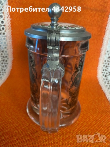 Vintage стъклена бирена чаша. Германия., снимка 4 - Антикварни и старинни предмети - 51692536