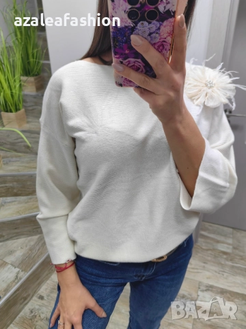 Пуловер с брошка - цветове, снимка 16 - Блузи с дълъг ръкав и пуловери - 52709246