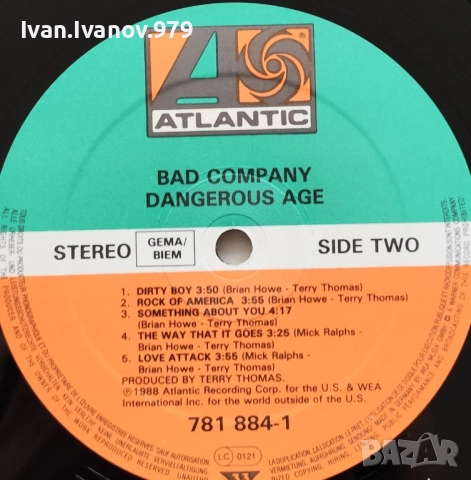 Vinyl (Bad Company - Dangerous Age), снимка 3 - Грамофонни плочи - 52027125
